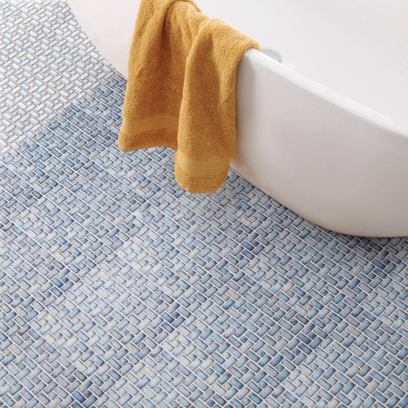 Merola Tile Hudson Spiral Marine 12-5/8" x 12-5/8" Porcelain Mosaic Floor and Wall Tile - Case (10 Tiles)