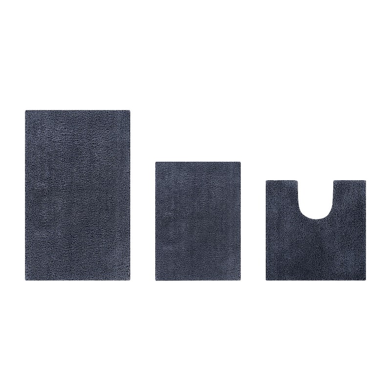 Better Trends Bath Rug Set 100% Micro Polyester Tufted Anti-Skid Latex Backing Bathroom Rugs for Shower, Sink Mats Micro Plush