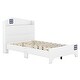 preview thumbnail 23 of 34, Wooden Full/Twin Size House Bed with Storage Headboard - Sturdy Plywood and Particle Board Construction, for Kids