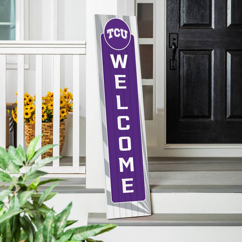 47" Porch Leaner Welcome Wall Sign, Texas Christian University - Purple