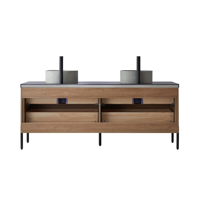 Trento Bath Vanity with Sintered Stone Top with Concrete Sink (R)