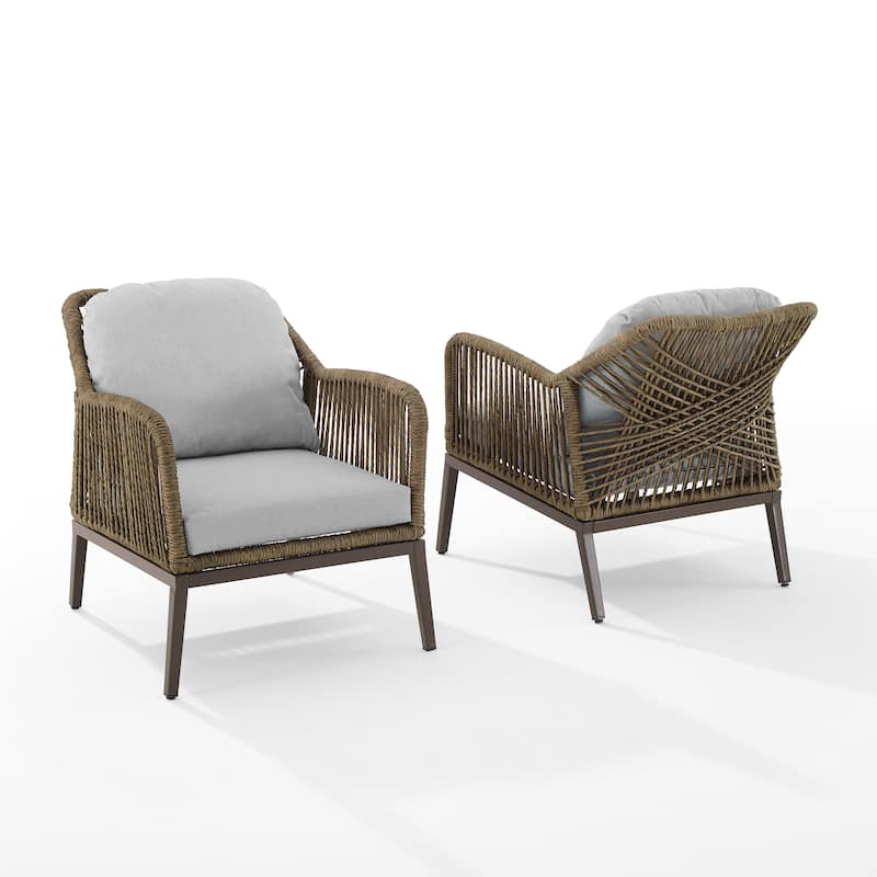 Haven 2Pc Outdoor Wicker Armchair Set - 33.63"D x 26.38"W x 29.75"H
