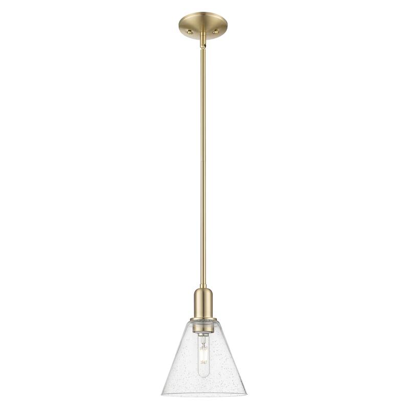Innovations Lighting Endless Possibilities Arcadia - Berkshire Glass - 1 Light 8" Stem Hung Mini Pendant - Champagne Bronze/Seedy