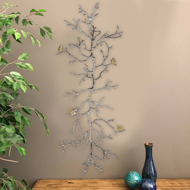 Aluminum Branch Wall Sculpture ,Silver