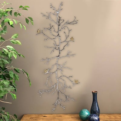Aluminum Branch Wall Sculpture ,Silver