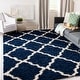 preview thumbnail 2 of 1, SAFAVIEH Dallas Shag Giusy Trellis 1.5-inch Thick Rug - Navy/Ivory - 5' 1" x 7' 6"