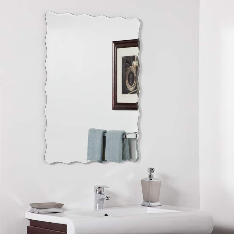 Angelina Modern Bathroom Mirror - Silver - 31.5Hx23.6Wx.5D - 31.5Hx23.6Wx.5D