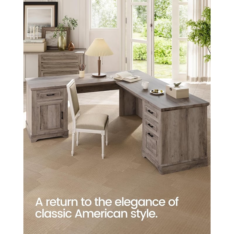 Executive L Shaped Desk Office Desk Drawers Storage Drawers Cabinet