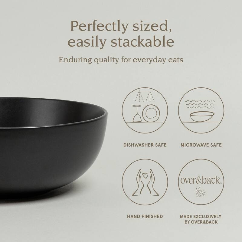 over&back Coupe Semi-Matte Stoneware Low Serving Bowl, 3.2qt