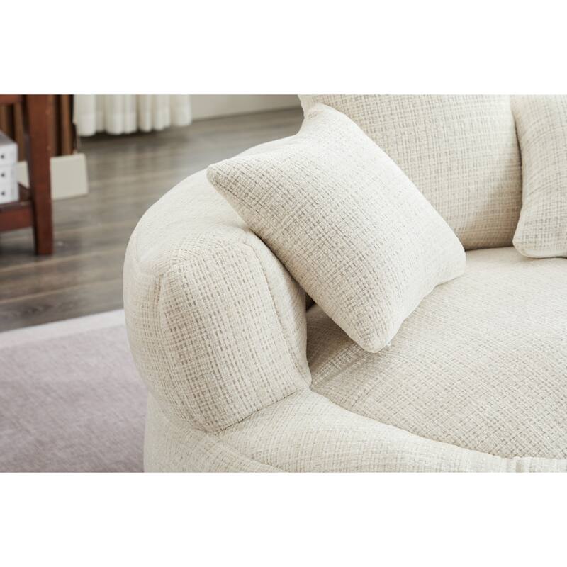 Foam Bean Bag Chairs for Adults/Teens with Filling,Bean Bag Lazy Sofa with Ultra Soft Chenille Cover,Round Bean Bag,Indo