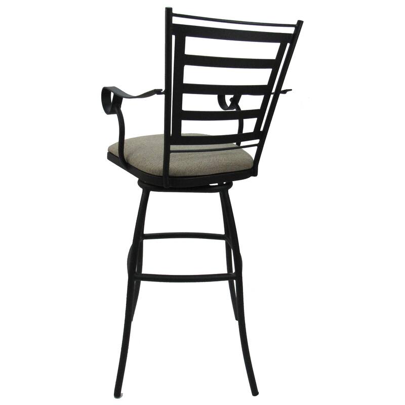 Extra Tall Spectator Swivel Bar Stool 35" Jenna - Black Frame - 34 - 35 inch Seat