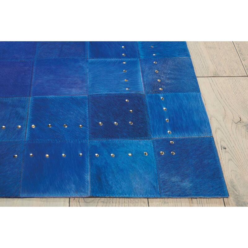 Nourison Vivid Textured Over-dyed Hair on Hide Modern Patchwork Area Rug