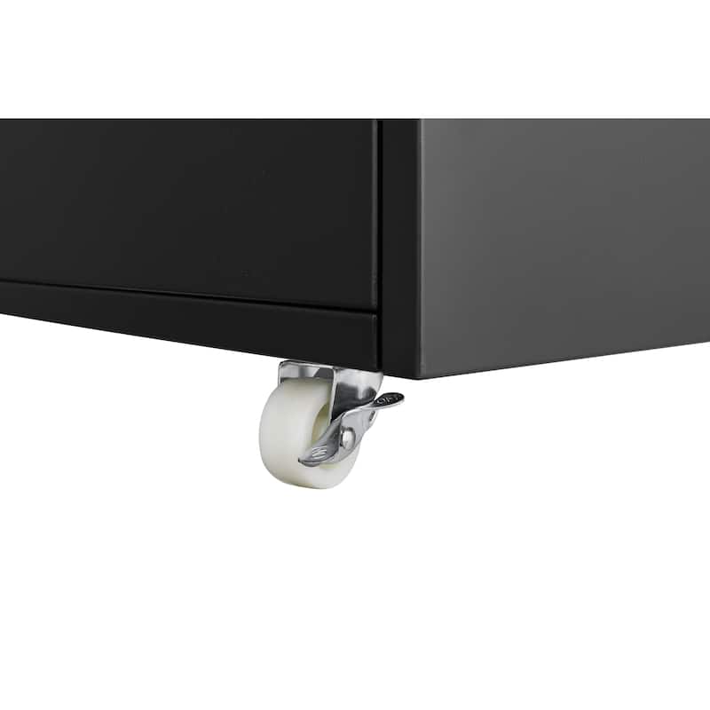 Modern File Cabinet Printer Cabinet with 360° Lockable Casters, Waterproof and Adjustable Shelves, for Office Home Garage