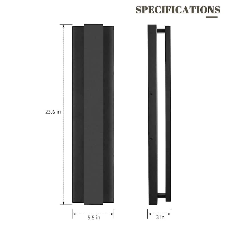 Black Modern/Contemporary LED Outdoor Wall Lantern Sconce