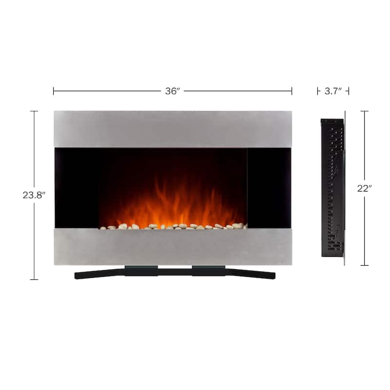 Northwest Wall-mounted LED Electric Fireplace w/ Remote
