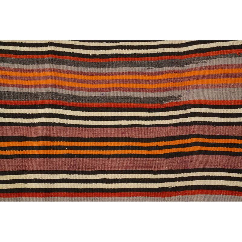 Hand Woven Oriental 100% Wool Carpet Southwestern Geometric Multi-Colored Kilim Area Rug - 10' 2'' X 5' 0''