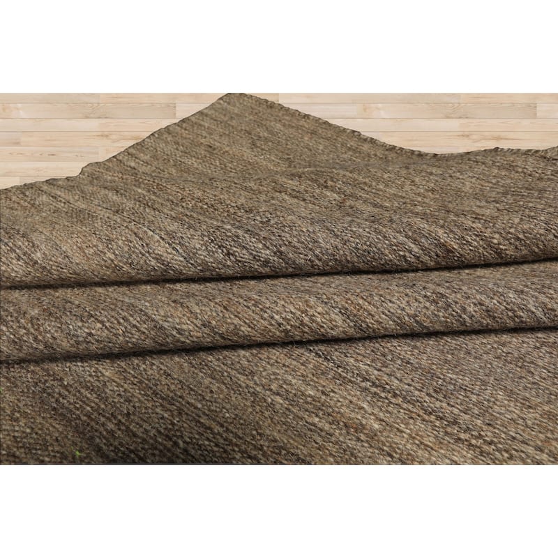 10'1''x13'10'' Hand Woven Wool Taupe Kilim Modern Flatweave Rug - 10' 1'' x 13' 10''
