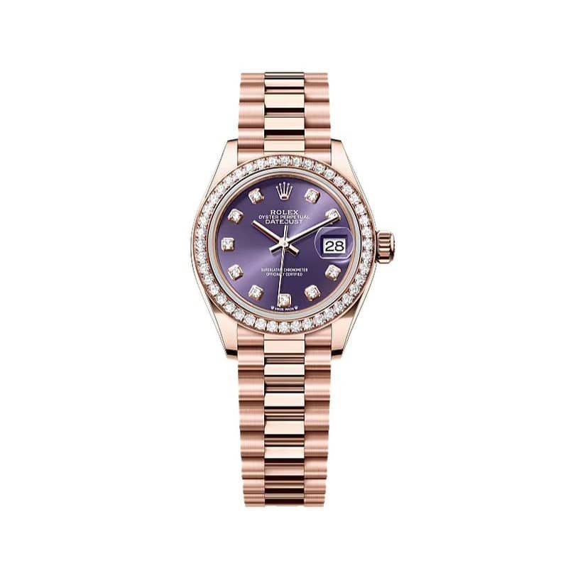 Rolex Pre-Owned EverRose Datejust President Women's Watch - Rose Gold and Diamonds - 28mm