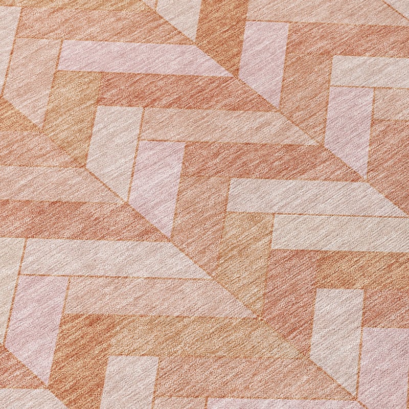 Machine Washable Indoor/ Outdoor Modern Chevron Chantille Rug