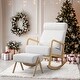preview thumbnail 2 of 8, EROMMY 25.2" Wide Reclining Rocker Chair with Ottoman - High Back Rocking Chair, Soft Linen Fabric, Ergonomic Design
