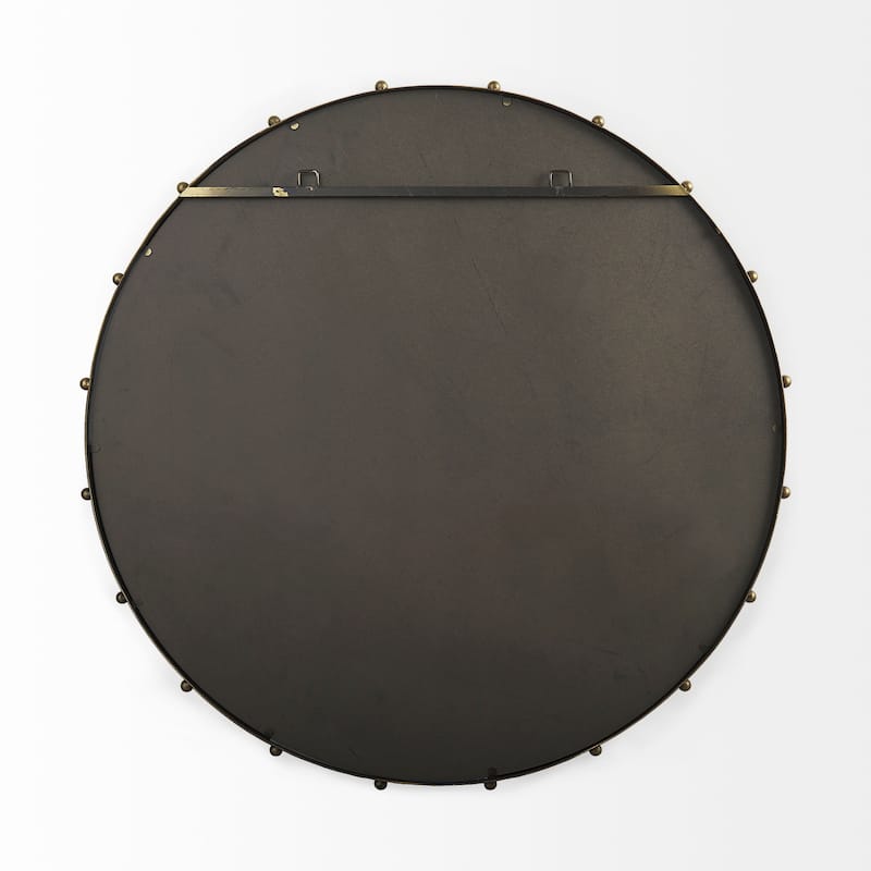 Elena Metal Beaded Frame Round Mirror