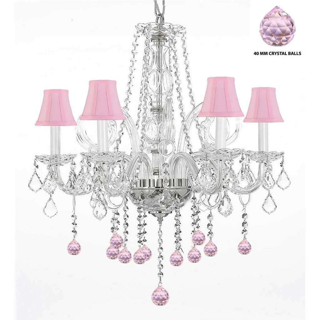 Pink chandelier best sale crystals