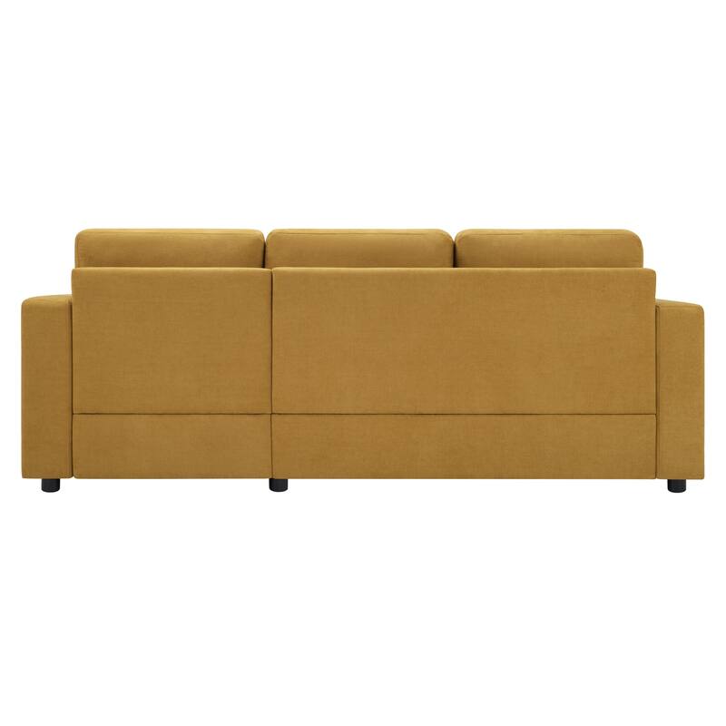 Living Room Chenille L-Shaped Sectional Sofa Set with Curved Chaise Lounge, USB Ports and Side Storage Pockets