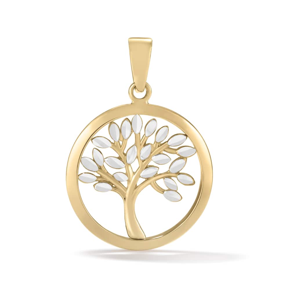 Clover 14K Gold Two-Tone Tree of Life Pendant (2 Sizes)