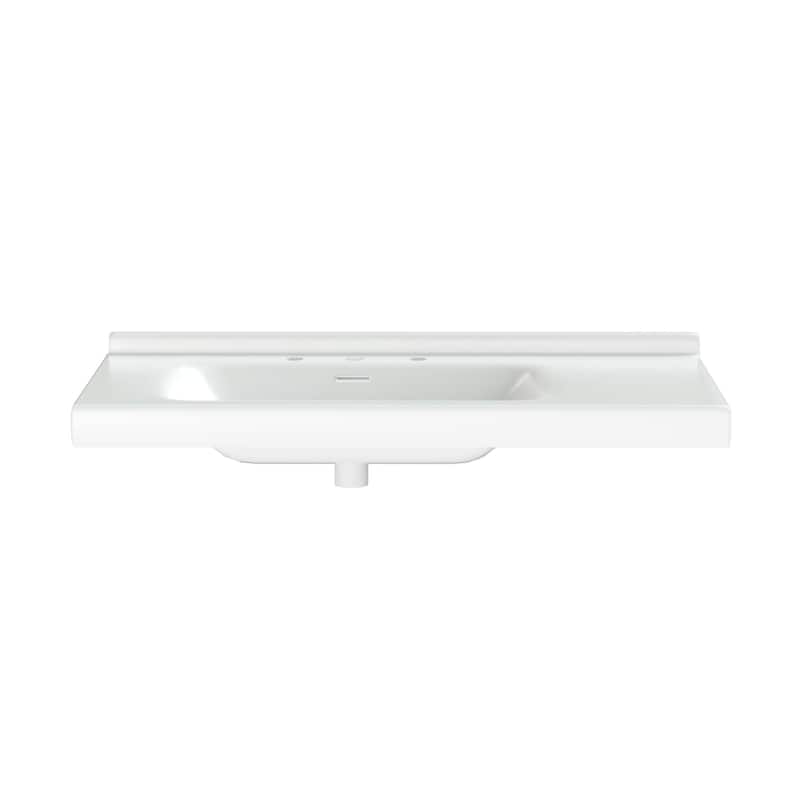 Freestanding 36" Bathroom Vanity with Single Undermount Sink, White Finish, 2 Doors & 4 Drawers, Spacious Storage