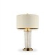 preview thumbnail 1 of 3, Table Lamp with Cylindrical Drum and Stacked Crystals, Gold - 28.75 H x 17 W x 17 L Inches