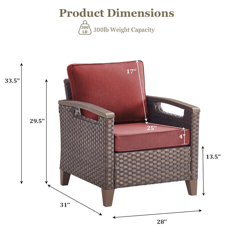 High Back Outdoor Patio Chairs Set of 2