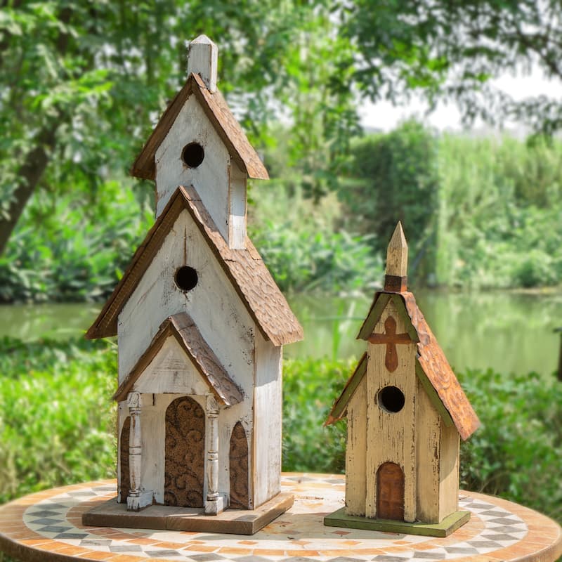Glitzhome 24"H Extra-Large Farmhouse Rustic Wood Birdhouse
