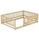 preview thumbnail 7 of 22, Full Size Montessori Floor Bed with Fence and Door