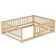 preview thumbnail 99 of 102, Montessori Floor Bed with Fence Guardrail and Removable Door Toddler Floor Wood Bed Frame for Kids Boys Girls Children's Room