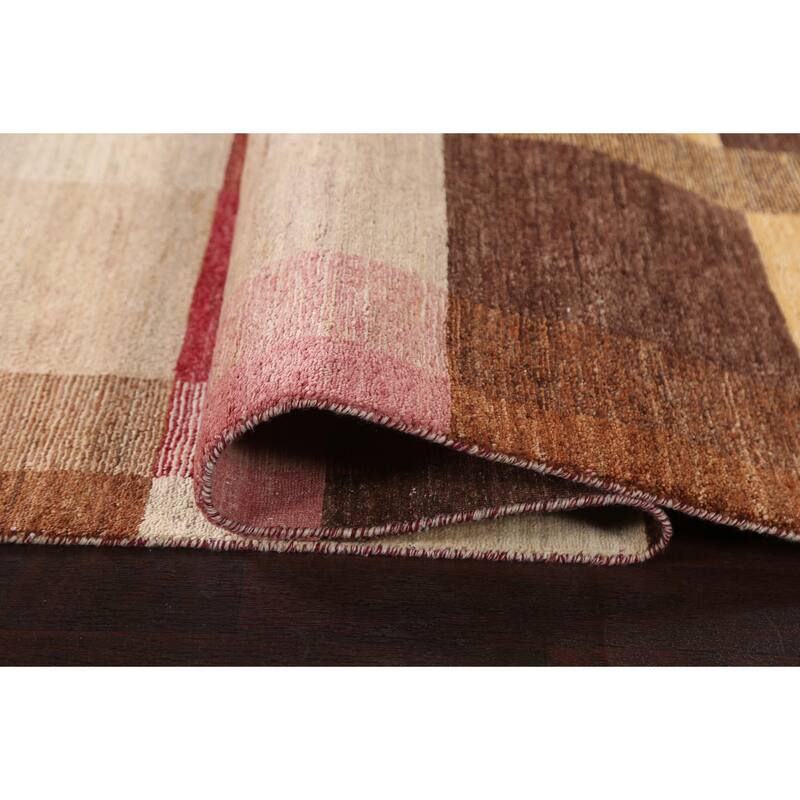 Modern Gabbeh Kashkoli Runner Rug Wool Hand-knotted Oriental Carpet - 2'6" x 14'10"