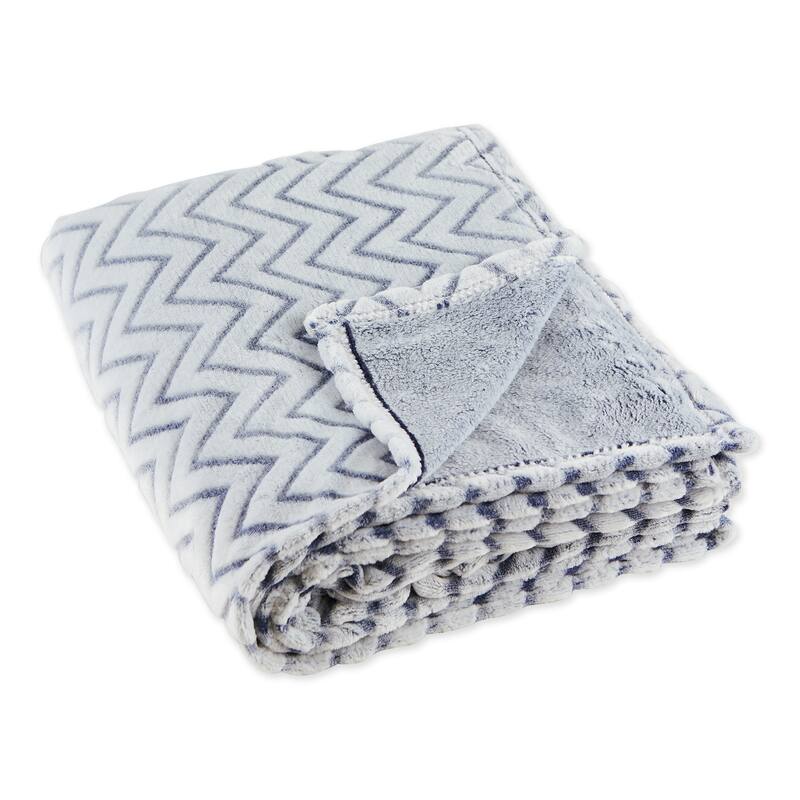 DII Gray Chevron Plush Throw