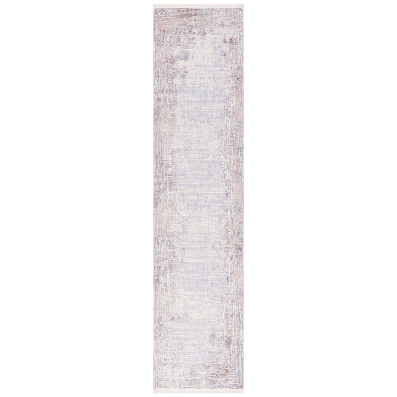 SAFAVIEH Marmara Margot Modern Abstract Rug - 2' x 8' Runner - Beige/Blue Rust