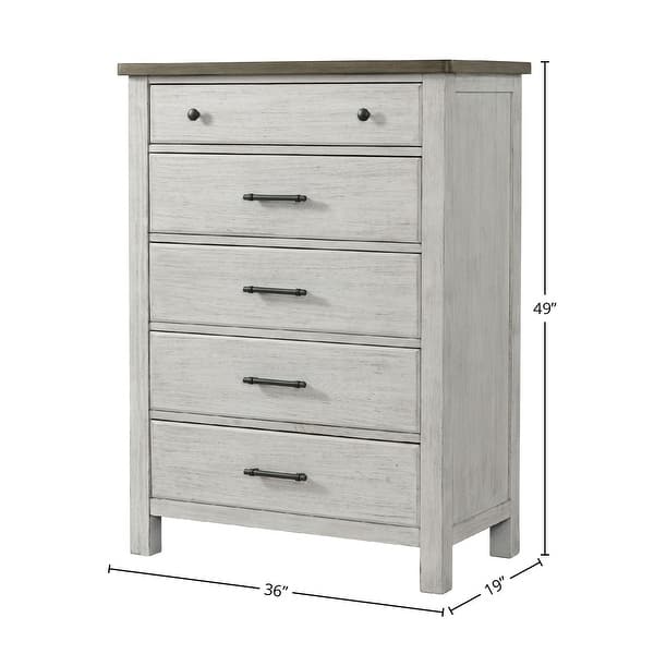 Timber Ridge 5-Drawer Wood Chest, Weathered Washed Sierra