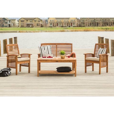 Middlebrook Surfside 4-Piece Acacia Wood Outdoor Chat Set