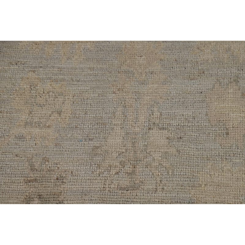 Hand Knotted Oriental 100% Wool Carpet Transitional All-Over Beige & Ivories Oushak Runner Rug - 8' 4'' X 3' 0''