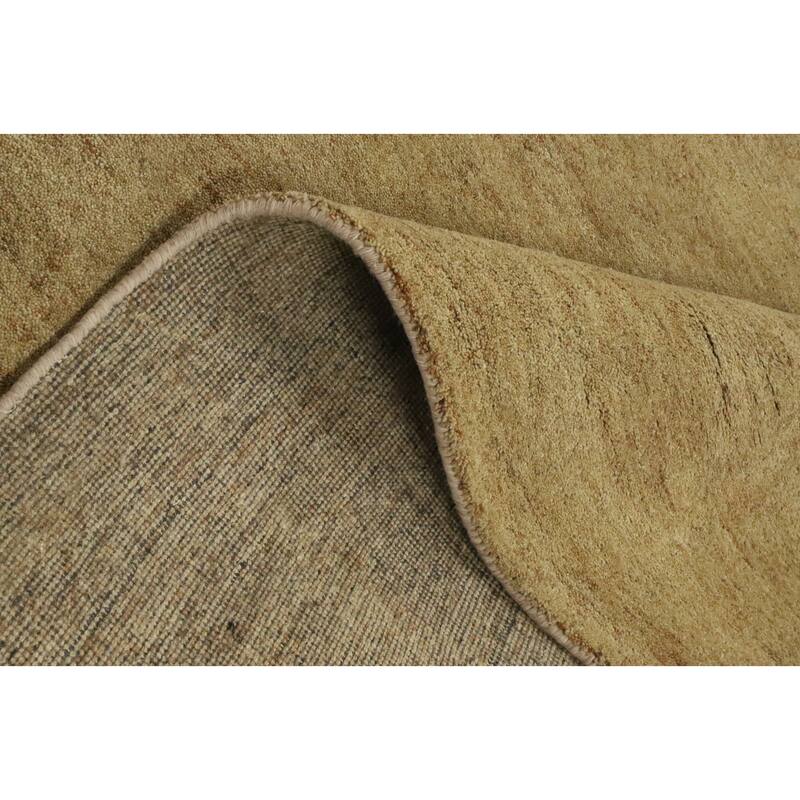 Hand Knotted Oriental 100% Wool Carpet Modern Solid Beige & Ivories Gabbeh Area Rug - 11' 1'' X 8' 1''