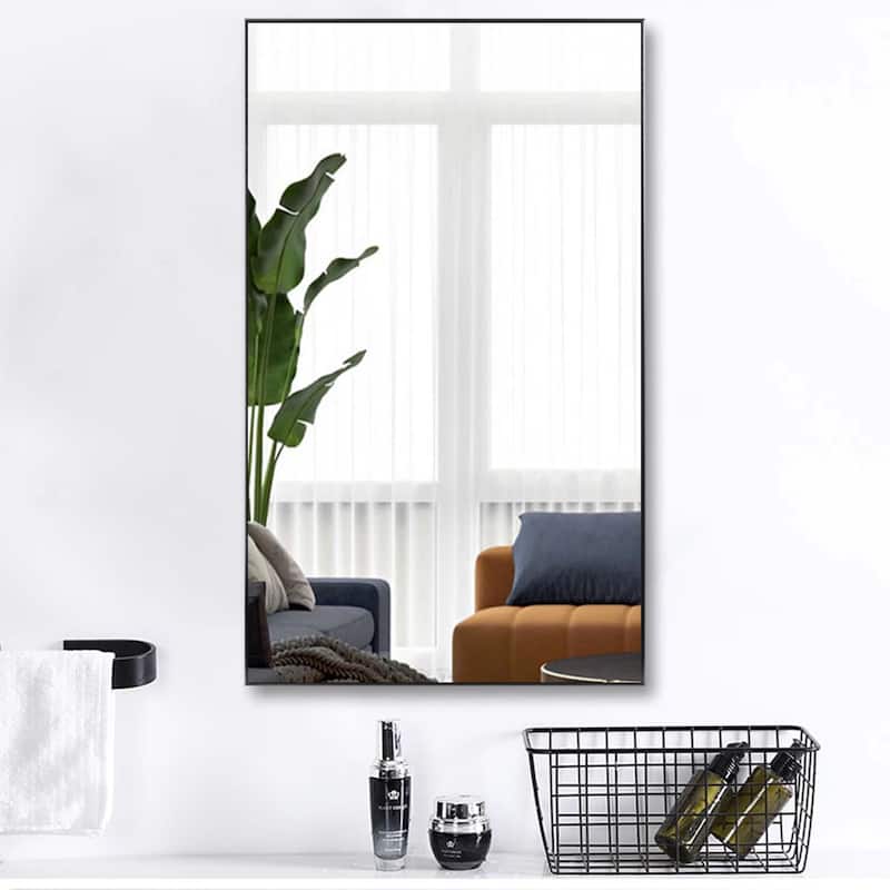 Modern Aluminum Alloy Thin Framed Full Length Floor Mirror