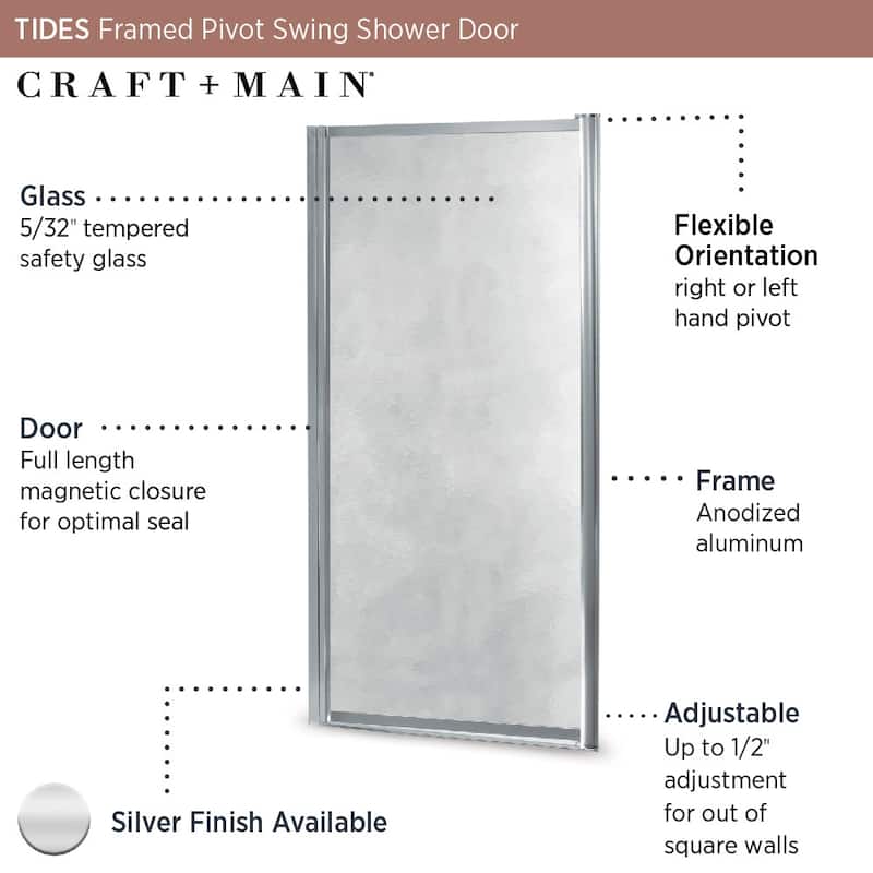 CRAFT + MAIN TDSW2565-OB Tides 65" High x 25" Wide Hinged Framed