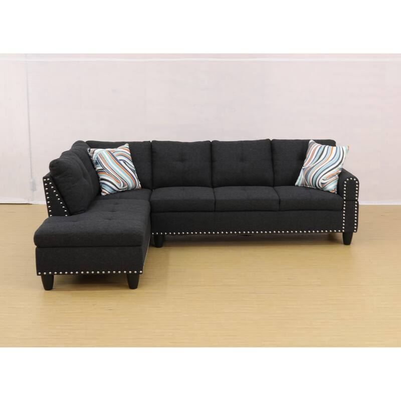 KISRAIS 97.5" Wide 2-Piece Upholstered Sectional Sofa Set for Small Space