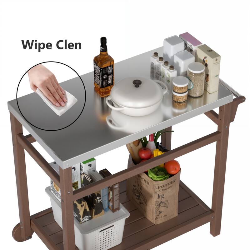Multi-functional Outdoor Cart: Ideal for Pizza Ovens, Grilling, and Dining -RV carts