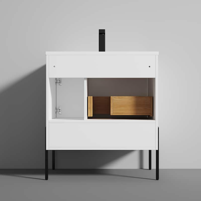 Blossom Turin 30 Inch Freestanding Bathroom Vanity with Ceramic Sink
