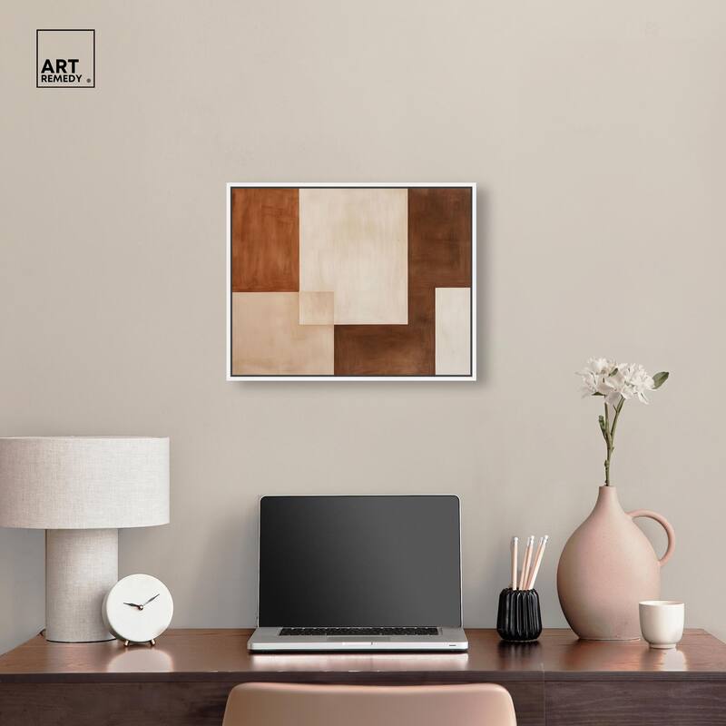 Cream and Brown Panels IV Canvas by Art Remedy