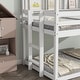 preview thumbnail 4 of 9, Low Bunk Bed with House Semi-enclosed Roof,Guardrails, Bedside Shelves and Ladder, Twin Over Twin, White