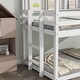 preview thumbnail 4 of 9, White Twin over Twin Size Wood Low Bunk Bed with Semi-enclosed Roof, Guardrails, Bedside Shelves and Ladder