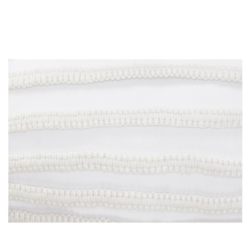 HomeRoots 14" X 36" White Textured Indoor Outdoor Throw Pillow With Fringe - 14